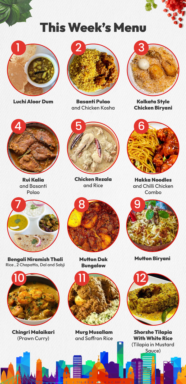 Authentic Homemade Bengali Meal Service in Los Angeles|5 MIX & MATCH MEAL PLAN